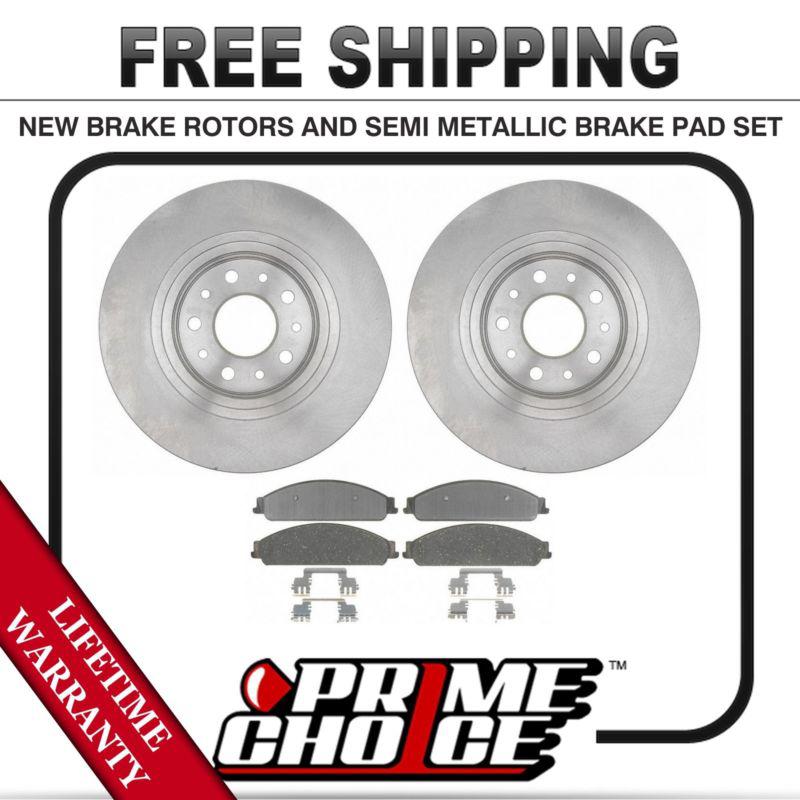 Front kit (2) brake rotors and (1 set) premium brake pads with lifetime warranty