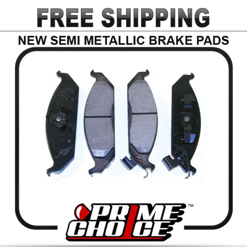 New premium complete set of front metallic disc brake pads with shims