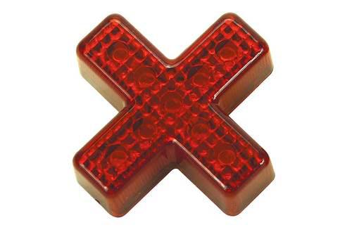 Red x-shaped led- pair (1.75 x 1.75 x .75-inches) 20-712