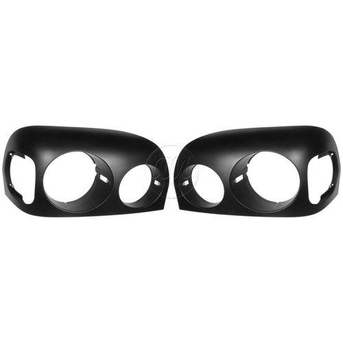 Black headlight bezel trim surround left/right set pair for freightliner century