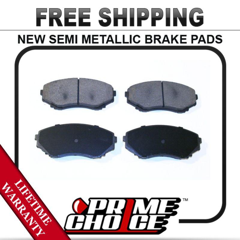 Front semi metallic disc brake pad kit full set with lifetime warranty