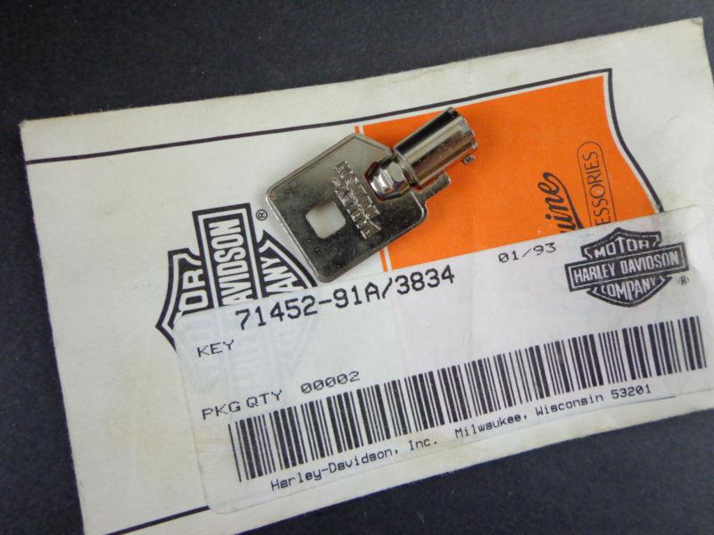 Harley davidson barrel key ignition/fork lock key 71452-91a 3834