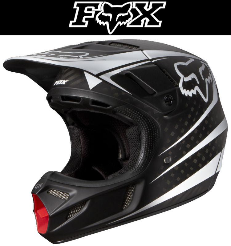 Fox racing v4 reveal carbon matte black dirt bike helmet motocross mx atv 2014