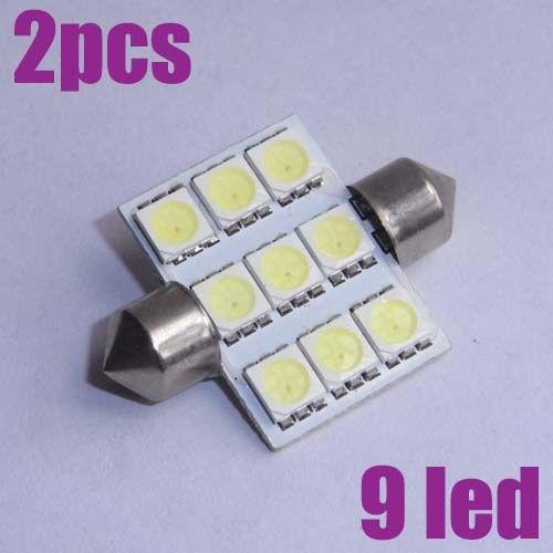 36mm car led festoon dome map license light bulb 9 smd