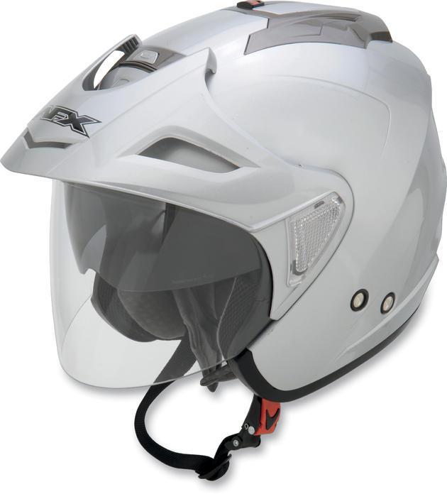 Afx fx-50 open face motorcycle helmet silver xs/x-small