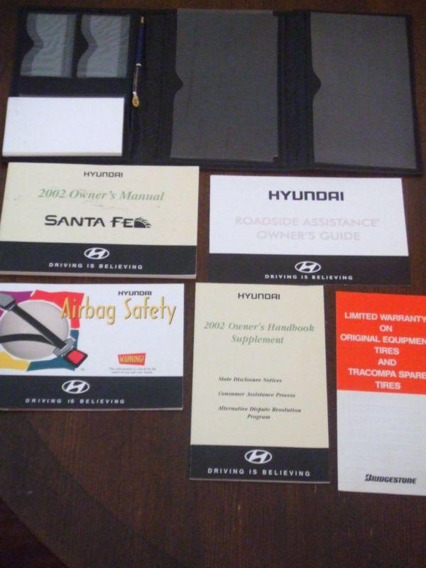 2002 hyundai sonata owner's manual set w/ rare notepad & hyundai gold logo pen