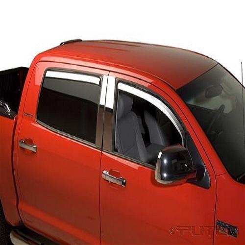 Putco 4pc chrome in-channel ventshades for 2007-2013 toyota tundra crewmax