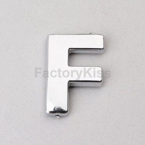 Gau new chrome letter alphabets 3d car badge sticker decal emblem trunk side f