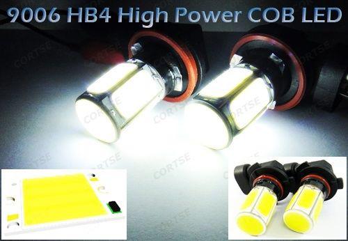 2x 9006 hb4 high power cob led light bulb 18w hid white head fog driving lamp