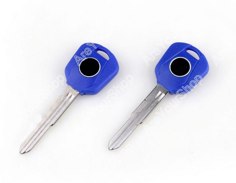 2pcs blade blank key motorcycle honda cbr 600 f4 f4i 929 954 1000 1100xx cb blue