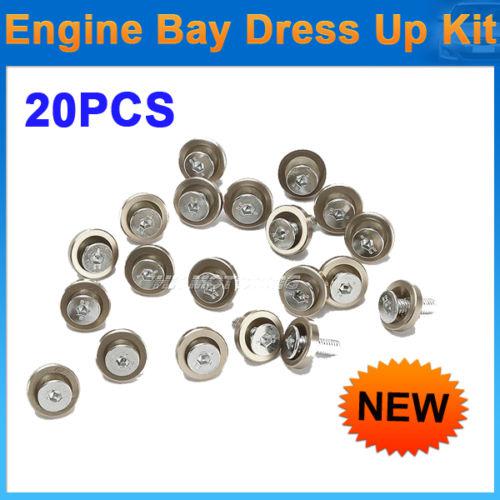 20pcs engine bay dress up kit m6 billet aluminum fender bumper washer bolt gold