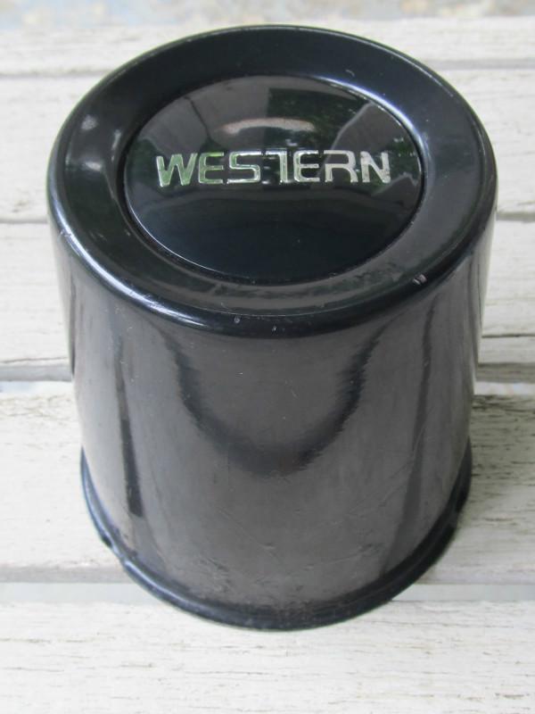 Nos 1970's 80's  vintage western wheels steel center cap black painted 3-1/4" t2