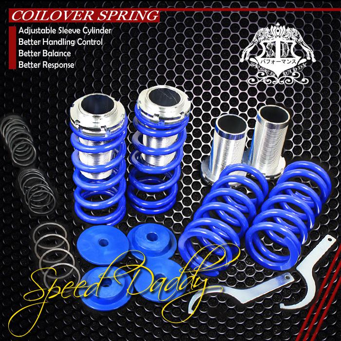 Front+rear suspension coilover 0-3" spring 94-01 acura integra dc1-2 db b18 blue