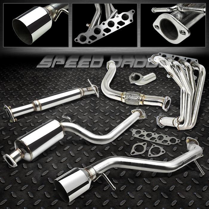 4.5"tip catback+header+downpipe full exhaust 00-04 ford focus 2.0l zx3/zx5 zetec