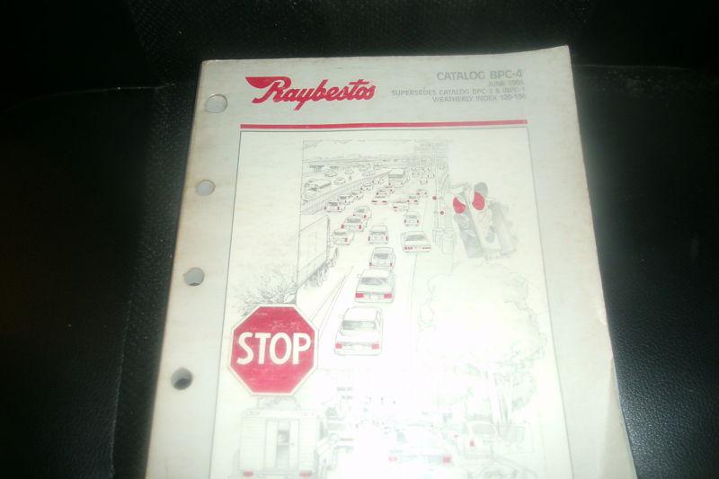 1984 raybestos brake products parts catalog manual w applications part numbers