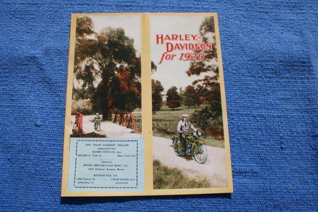 Harley 1929 sales flyer jd  45 single 61 74 twin cam