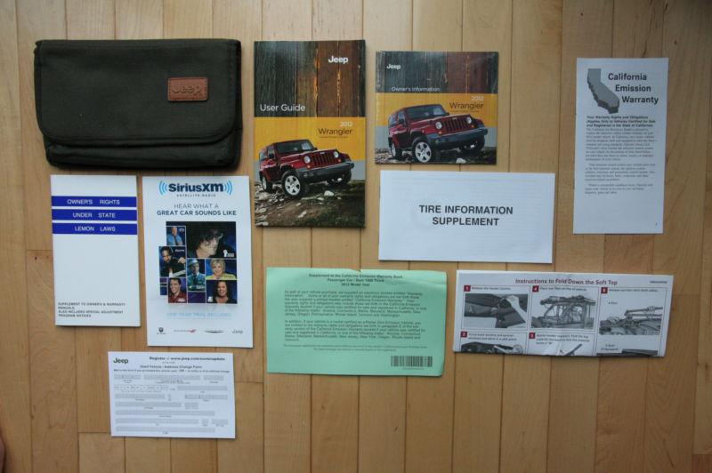 2012 jeep wrangler owners manual / user guide w/ case / oem set / free shipping