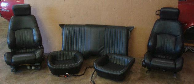 82 02 camaro firebird ebony leather bucket seat set fronts and rears power gm!!