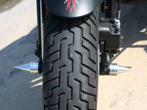 Harley crossbones springer custom spike axle covers