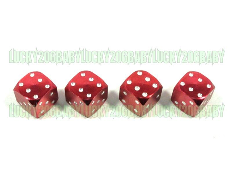 Tyre valve dust cap dice for toyota motor car 4pcs red