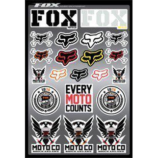 Fox racing decal mx motocross covert sticker sheet multiple stickers 14507-000