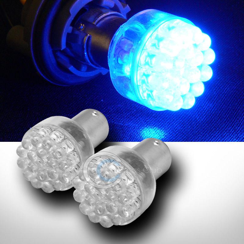 2pc blue 1157 bay15d 24x led car front turn signal light bulbs 7225 7528 p21/5w