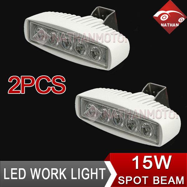 2pcs 15w 750lm pencil spot beam led offroad  work light lamp car truck cab boat