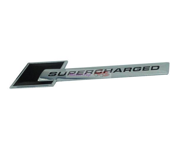 Black supercharged emblem badge sticker chevrolet jaguar audi ford cadillac bmw