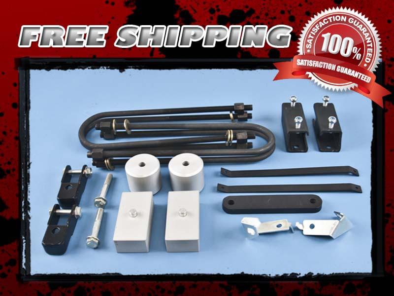 Silver lift kit front 2" rear 1" swaybar drop shock extender 4wd overload u-bolt