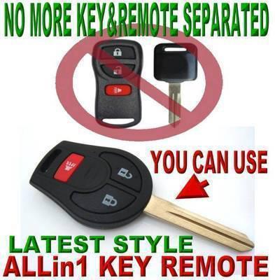 Nissan allin1 chip key remote transponder key keyless entry clicker alarm fob 73