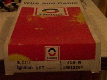 1965, 66, 67, 68, 69, 70 oem corvette ignition, spark plug wires, #8912284, nos!