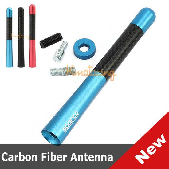 4.7inch blue carbon fiber car decor aerial radio alum antenna screws universal