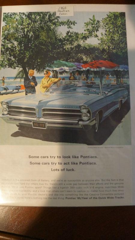 1965 pontiac convertible wide track original magazine ad