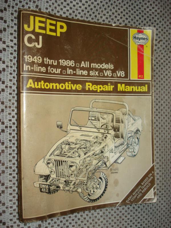 1949-1986 jeep cj service manual shop book 84 93 79 77 75 70 69 68 66 60 58 50