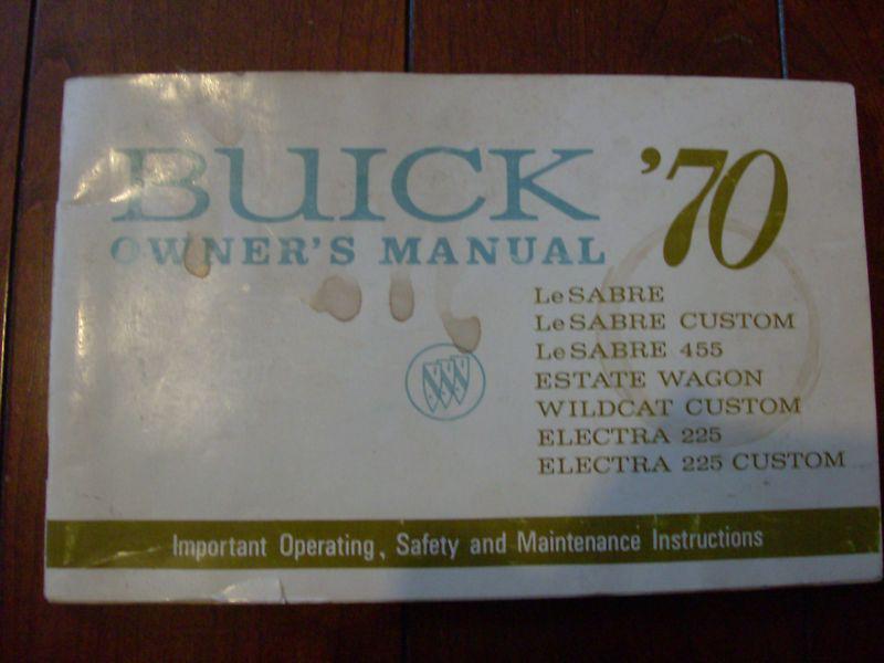 1970 buick lesabre wildcat electra owner's manual original