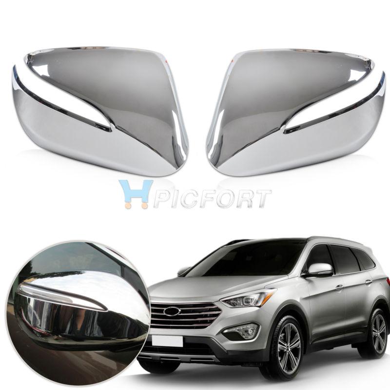 Rear view full door wing mirror cap covers 2pcs for hyundai ix45 santa fe 2013 +