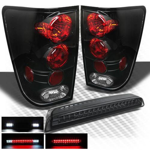 04-13 titan black altezza style tail lights + smoked led perform 3rd brake lamp