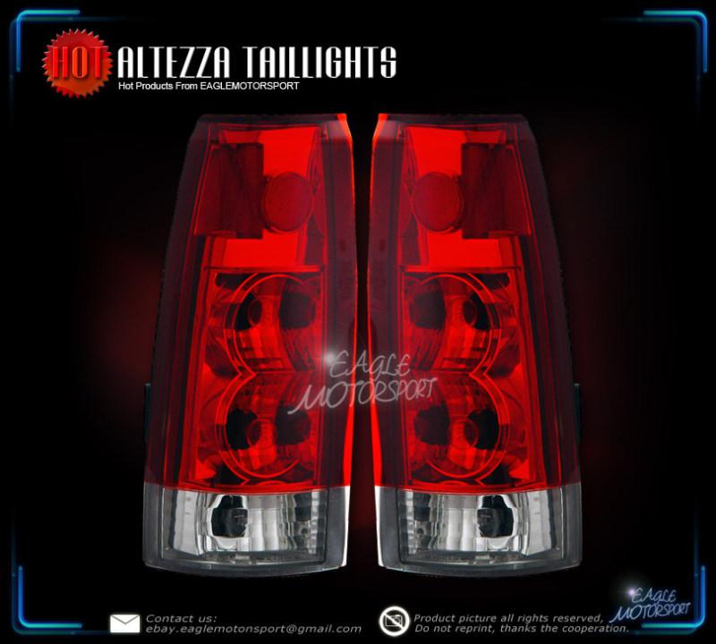 1988-1998 chevy/gmc c10 c/k full size chrome clear tail lights rear lamps type