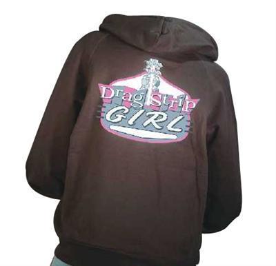 Ghh sweatshirt hooded cotton polyester black drag strip girl logo women's small