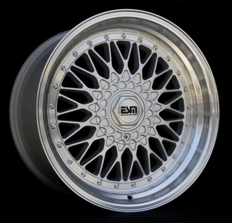 Silver 18" rs style wheels 18x8.5 18x9.5 esm 002r bolt pattern 4x114.3