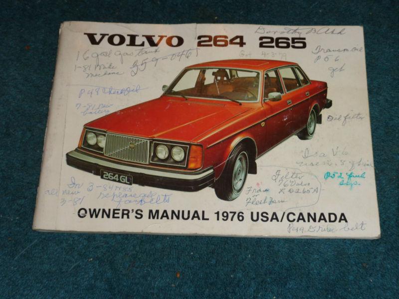 1976 volvo 264 / 265 owner's manual / original owners guide book