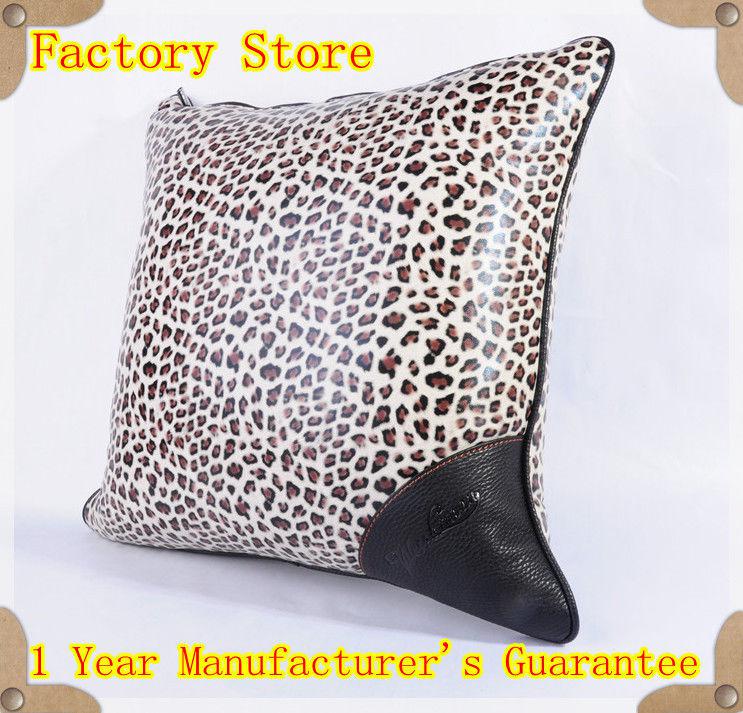 Fashion new luxury beige leopard car cushion soft touch cushion for seat chair