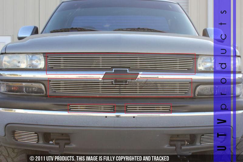 2000 - 2006 chevy tahoe & suburban upper & bumper billet grille 4pc kit 01 02 03