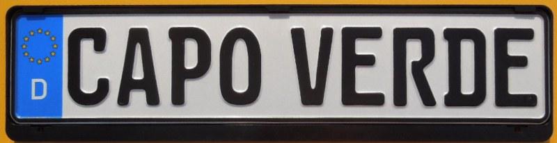 German ' capo verde ' euro license plate + black frame volkswagen audi bmw volvo