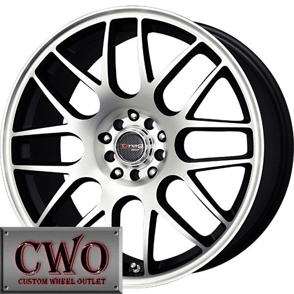 17 black drag dr-34 wheels rims 5x100/5x114.3 5 lug civic mazda 3 6 wrx accord