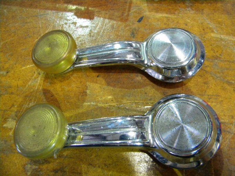 2 original interior window crank handles knobs gm buick off of 1972 skylark gs 