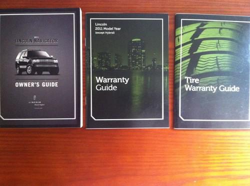 2011 lincoln navigator owners manual, warranty guide, and tire guide