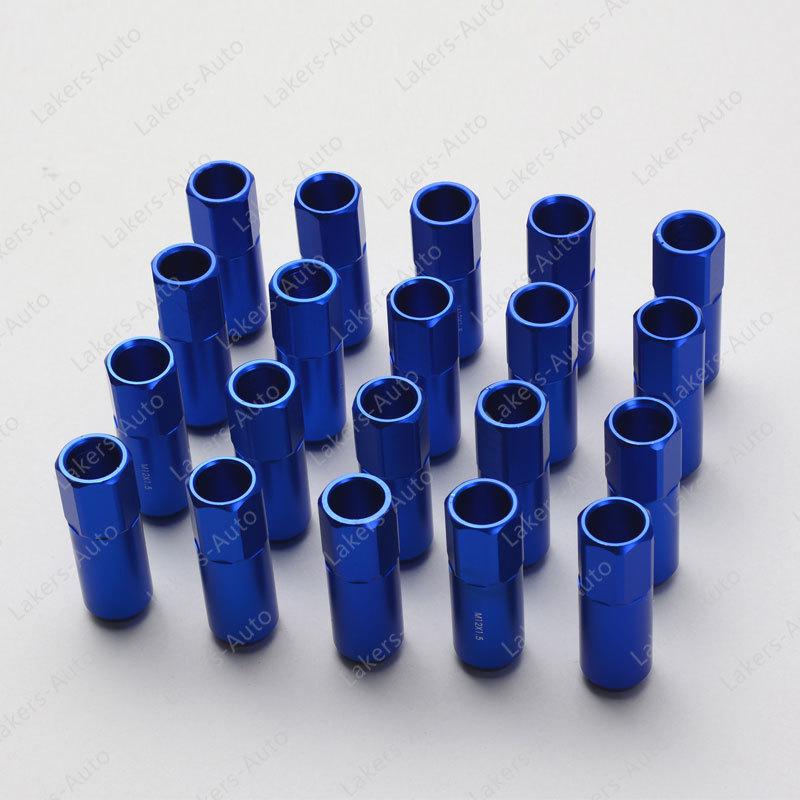 20  blue alloy racing wheel tuner lug nuts aluminum  m12 x 1.25mm 60mm free ship