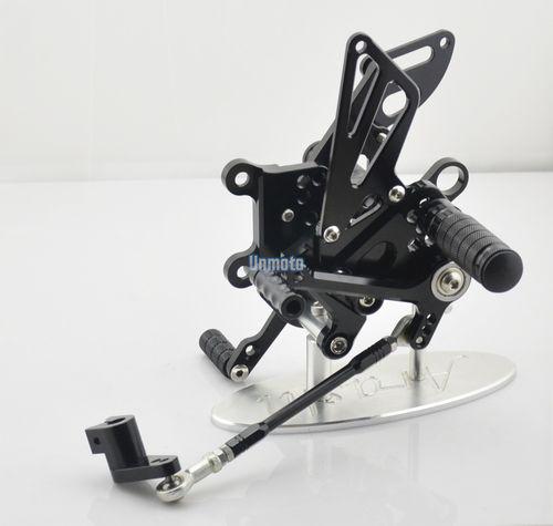 Black cnc adjuster footrest racing rearset for aprilia rsv4