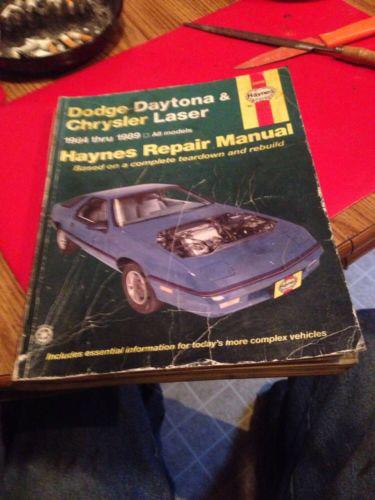 Haynes auto repair manul dodge daytona &chrysler laser 1984 1989 all models new